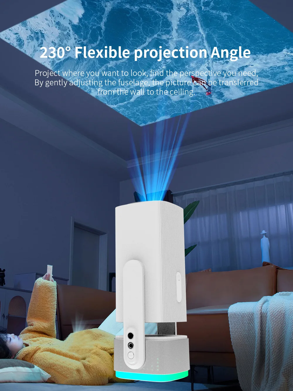 outdoor projector with wifi bluetooth auto focus keystone correction Android 11 4K portable mini mobile video game projector