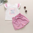 Girls Sets Girls Summer T-shirt And Shorts Sets With Ruffle Accept Custom Kids Girls Outfits