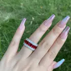 Zirconia Dylam Luxury Rainbow Multi Color S925 Silver Cubic Zirconia Jewelry Engagement Ring For Women