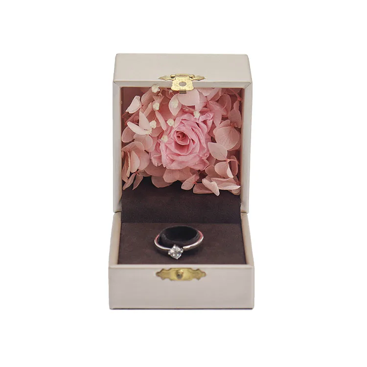 custom romantic rose flower jewelry gift box for