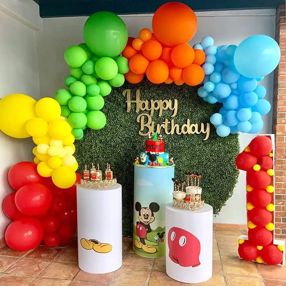 Children's Birthday Party Rainbow Balloons Chain Set Scene Decorated Wedding Wreath Arch Colorful Balloon Chain