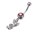 Piercing Ring New Product Sexy Piercing Bar Full Crystal Rabbit Bunny Belly Ring Body Piercing Jewelry
