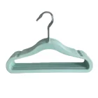 Wholesale Green Cheap Closets Children's Flocking Baby Kids Clothes Velvet Hanger