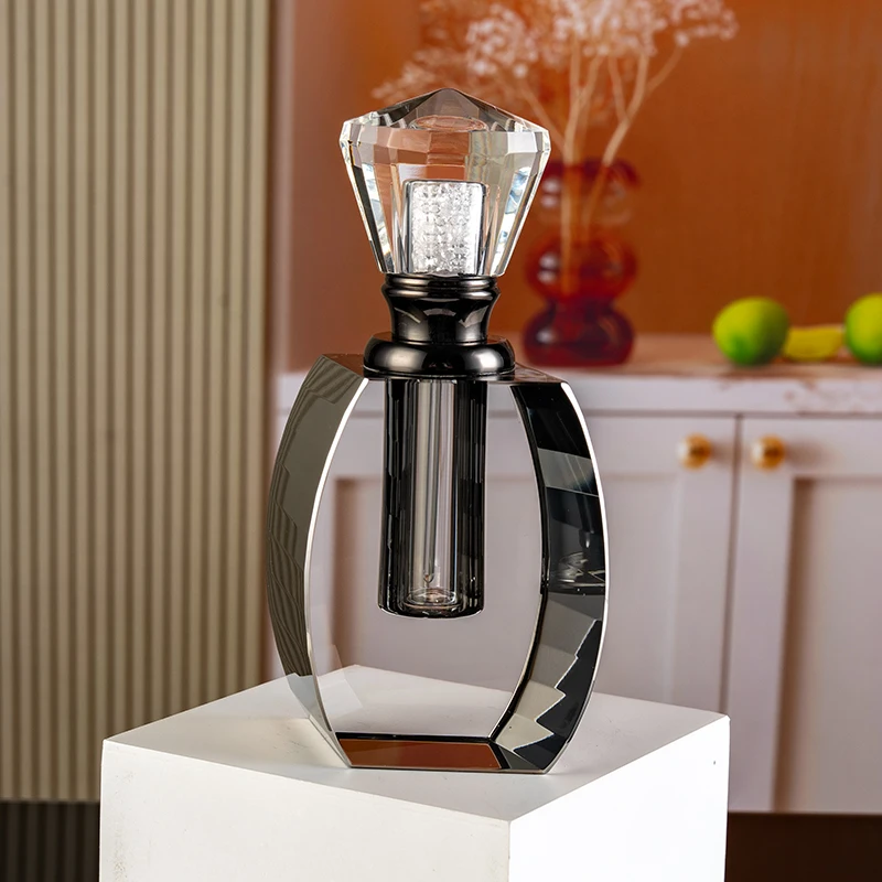 product unique design beveled mirror glass empty bottle 12ml temperament fashion crystal perfume bottle-9