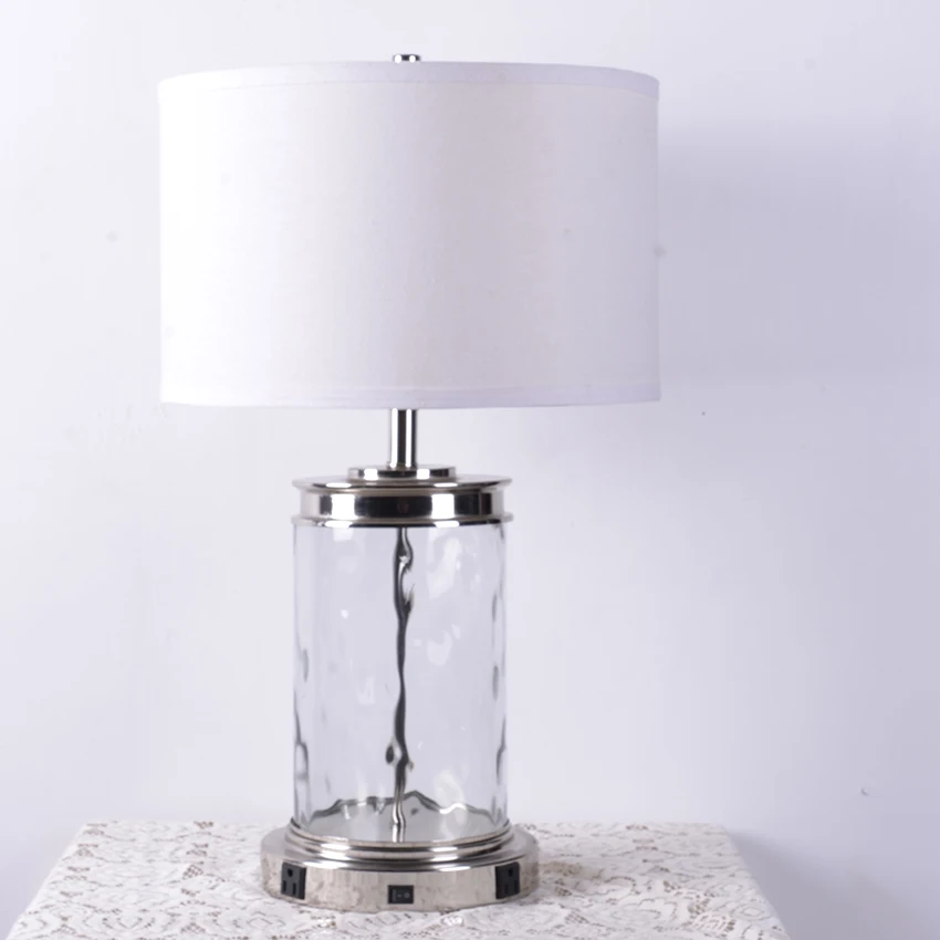 bedside table lamp glass base