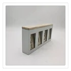 Desk Block Calendar Perpetual Personalised Custom 26.5*4.5*13 Nature Grey Black Desk Wooden Calendar For Blocks