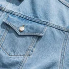 Jackets Accept Loose Style Men Light Blue Back Printed Autumn/Winter Casual Jean Jackets