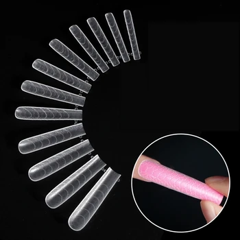 2024 New 120pcs Rectangular Acrylic Nail Tip Extender 12 Sizes Artificial Finger Model Dual Form Nail Tip Fashion Salon Packaged