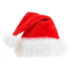Wholesale OEM Items Xmas Hat Holiday for Adults Unisex Plush Christmas Hat, Santa Hat Christmas, Cotton Santa Hat