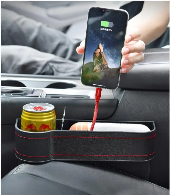 New ArrivaL Car Front Seat Side Organizer Seat Console Car Gap Filler Organizer Storage Box with Cup Holder