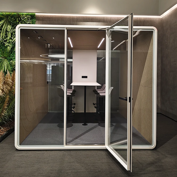 6 Person Capacity Silent Booth with Aluminum+Steel Frame and Modern Design for Office and Studio