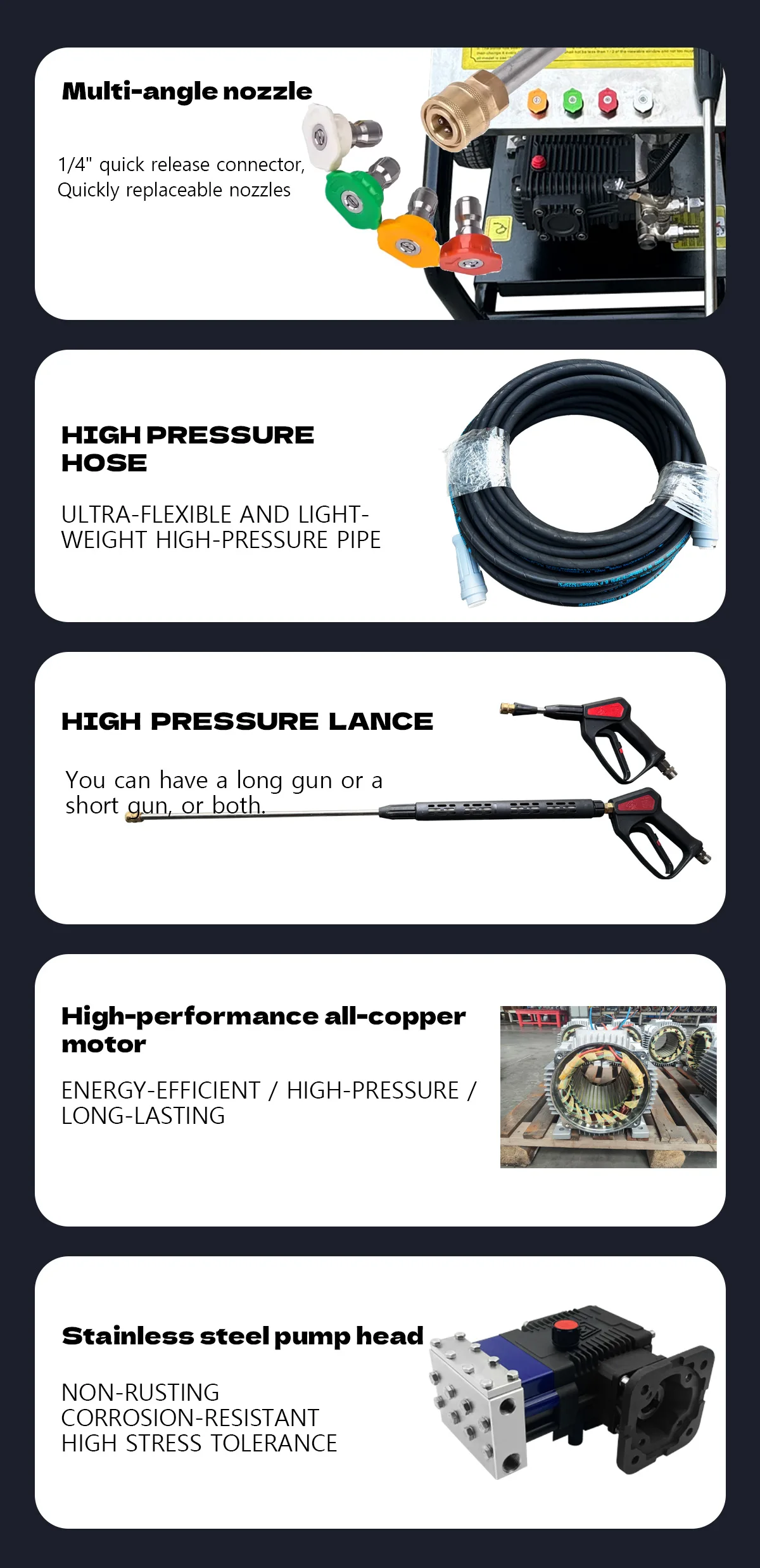 product 55kw 2175psi 200bar 14lpm stainless steel electric high pressure washer is used for cleaning and deconfouling-5