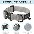 Collar Tactical Dog Collar Double Nylon Strap Adjustable Collar Heavy Metal Buckle