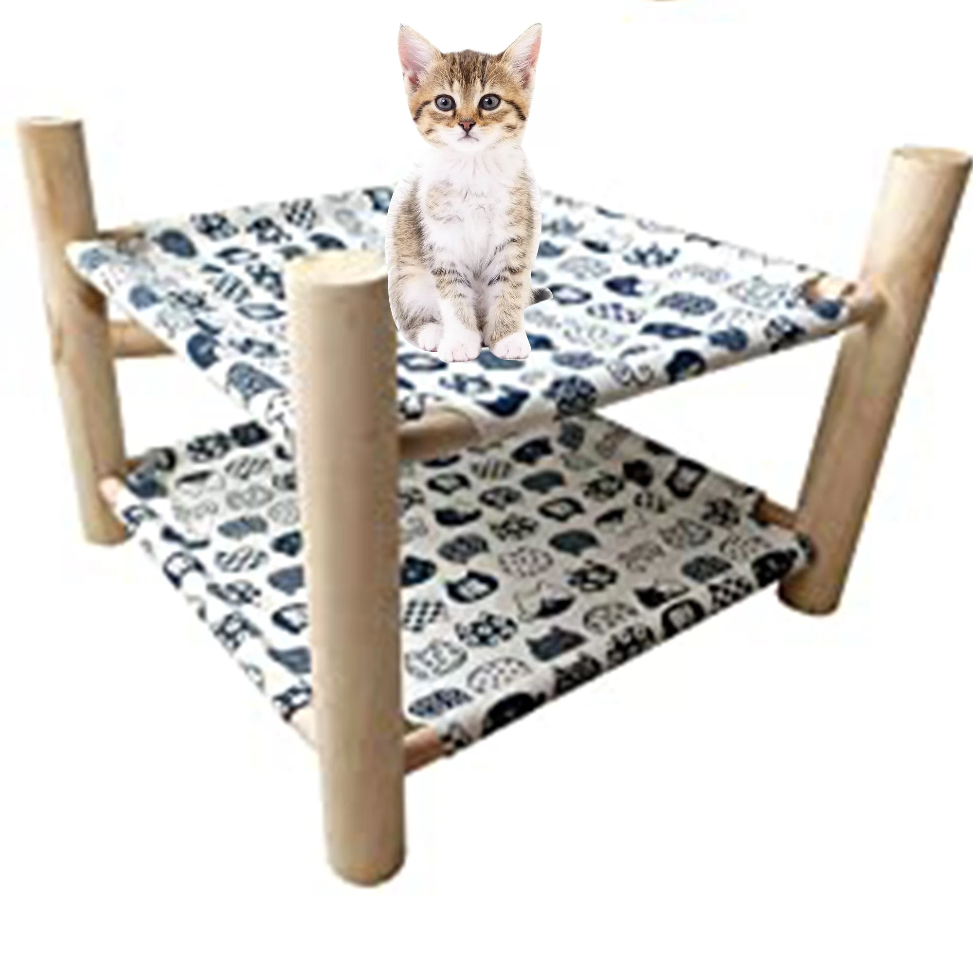 Small Dog Bed Cat Hammocks For Indoor Wooden Outdoor Pet Furniture Large Elevated Suitable Small Animal