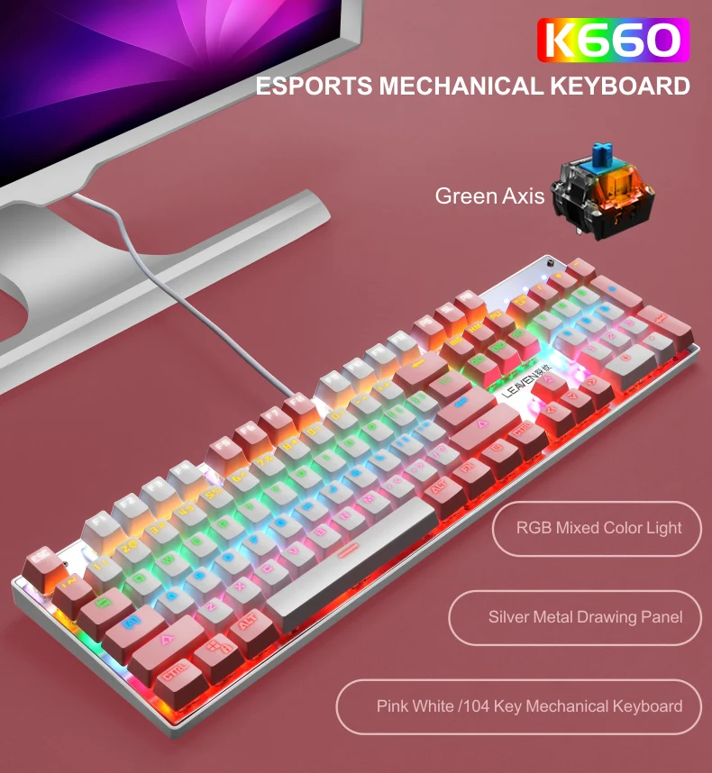 Real Mechanical Keyboard Leaven K Rgb Backlit Gaming Mechanical