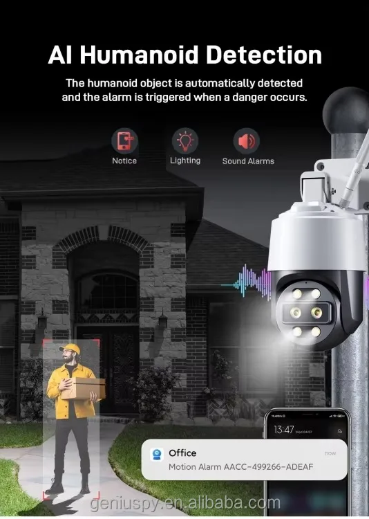 4K 8MP 5mp Outdoor Dual Lens 10x Zoom Surveillance Cctv Wifi 4G Lte IP Security Cam Network Ptz Dome Camera Night Vision TF Card