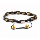 Bracelet Wholesale New Fashion Men Jewelry Skull Charm Beads With Zircon Ball Macrame Beaded Bracelet