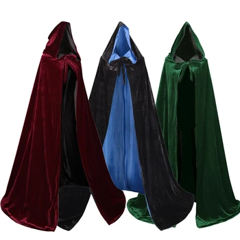 Inventory Wholesale Easter Halloween Costume Horror Death Vampire Witch Cosplay Velvet Hooded Cloak