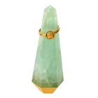 Hand Ring Holder Hand Carved Natural Green Fluorite Crystal Point Ring Display Holder Fluorite Quartz Ring Holder