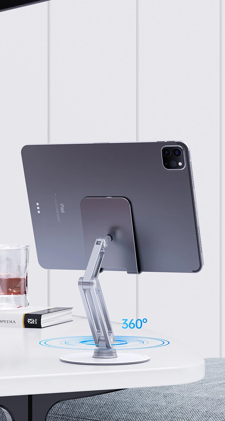 Poggia Telefono Teskyer Supporto Per Telefono/Tablet - Rotazione 360°, In Alluminio, Regolabile - Compatibile 4-12 Pollici Supporto Telefono Scrivania - Foto 3