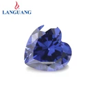 Stone Languang Wholesale Loose Stone Color Blue Cz Cubic Zirconia Synthetic Heart Shape Zircon