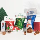 Christmas Candy Cookie Packing Bag Ziplock Christmas Decoration Cookies Bag Christmas Stocking Gift Bag Small