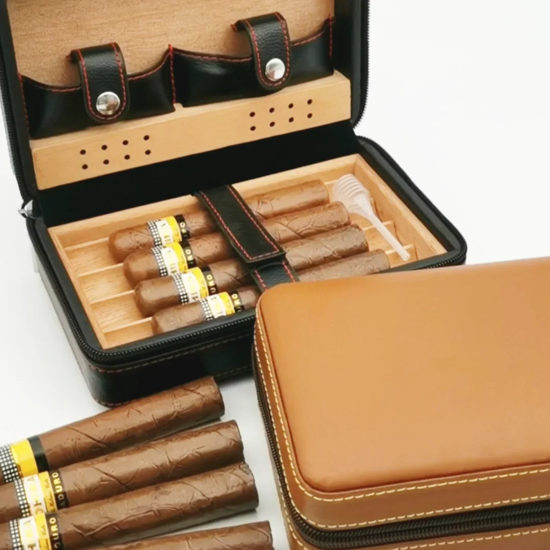 cedar wood leather box sealed moisture-proof humidor - buy cigar