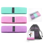 Elastic Custom Printed Long Resistance Band Fitness Fabric Make Your Own Logo Elastic Resistance Bands Set Of 3