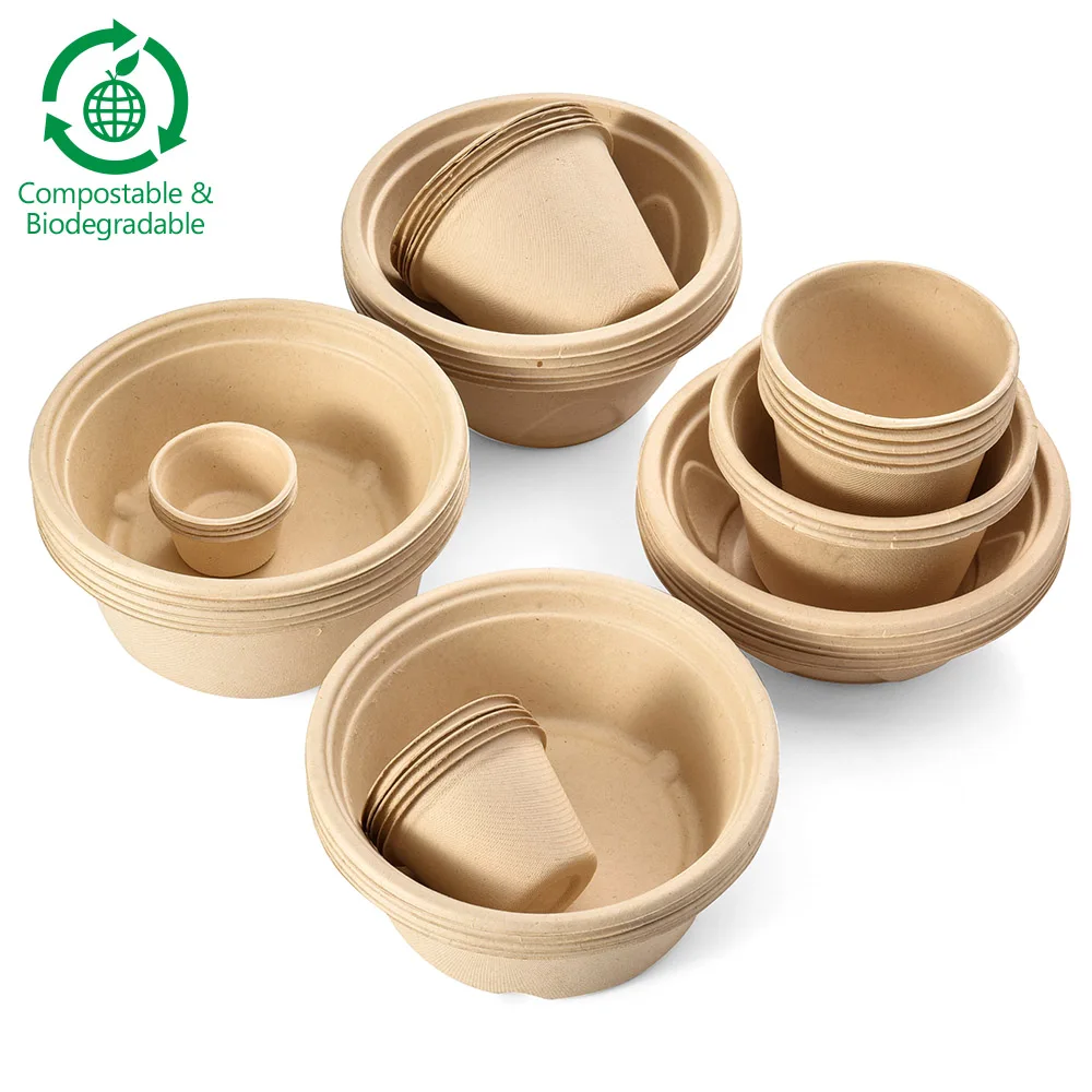 Biodegradable food grade wheat straw paper bowl