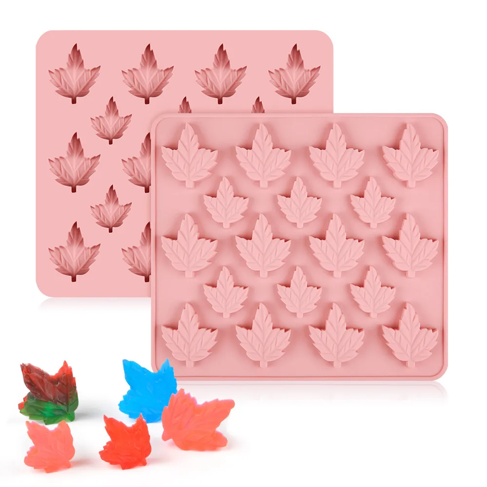 Wholesale BPA free maple 18 holes leaf shape candle silicone molds 3d molde cheesee chocolate mold cake