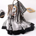 Fashion Scarf Polyester New Design Fashion Lady Satin Long Scarf Shawl Horse Print Tulle Tight Scarf