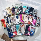 Silk Scarf Silk Scarf Headband Small Long Strip Hair Scarves Ladies Polyester Satin Long Scarf