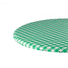 2021 Best Selling Round Dia 30inches Vinyl Waterproof Outdoor Household Eco-friendly White/green Elastic Table Cloth