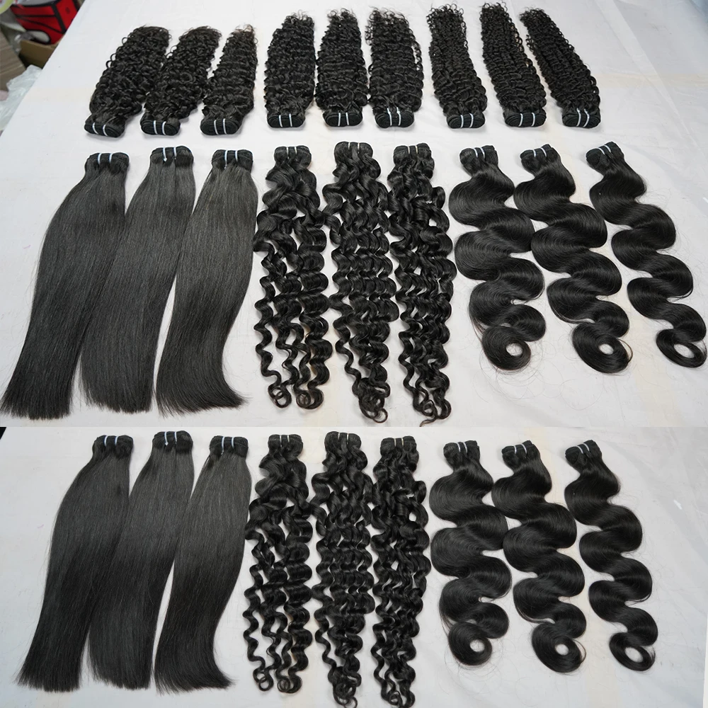 WXJ Longhair virgin cuticle aligned bundle hair vendor,human raw indian hair extension ,closures and bundles set for black women