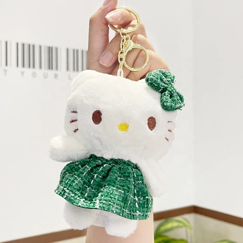 Hot Sale Custom Cartoon Cat Mini Plush Keychain Toys Hello KT Figure Mini Cute Soft Plush Keychains