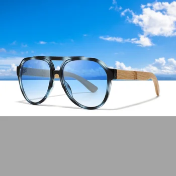 OEM Wholesale Women Sunglasses 2024 Lunettes De Soleil  Handmade Custom Logo Wooden Men Beach Sunglasses Bamboo