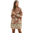 Apparel Clothing Vendors Womens Fall Apparel For Printed Long Sleve Dress