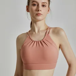 Wholesale One-Piece Underwear Cross Back Yoga Vest Female Sports Bra Spaghetti Straps Sport Bra Kids Girls