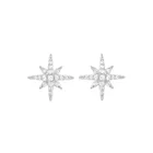 Silver Earrings Silversilver Shining Six-pointed Star S925 Silver Earrings