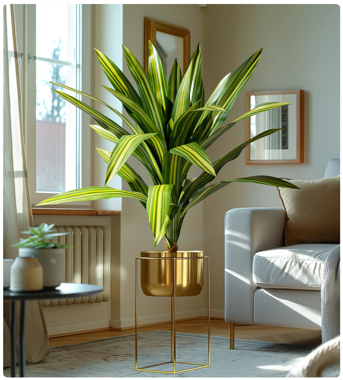 Durable Indoor/Outdoor Home Office Decor Large Green Palm Bonsai Tree Artificial Grass with Silk Material in Plastic Pot manufacture