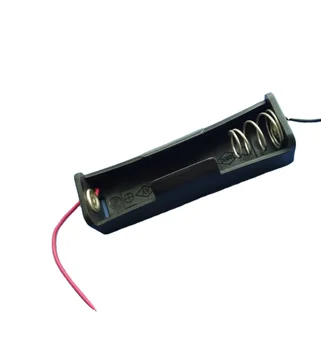 single 18650 black battery holder for 18650 battery with 26awg 15cm wires