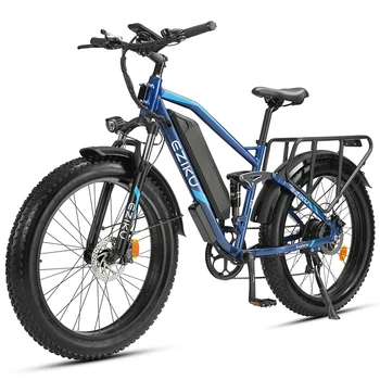 2024 New Style Electric Bike 48V 750W Motor Removable 48V 17.5AH Lithium Battery 26\" Fat Tire Bicycle Adults Battery Battery