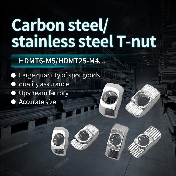 Aluminum Profile T-shaped Nut 20/30/40/45 M3-M4-M5-M6-M8 Hammer Boat Shaped Locking Component details
