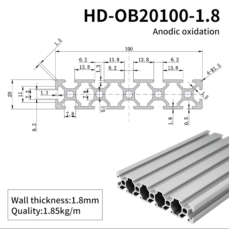 20100 Industrial Extruded Aluminum Profiles 20100 Free Cutting of Aluminum Alloy Profiles manufacture