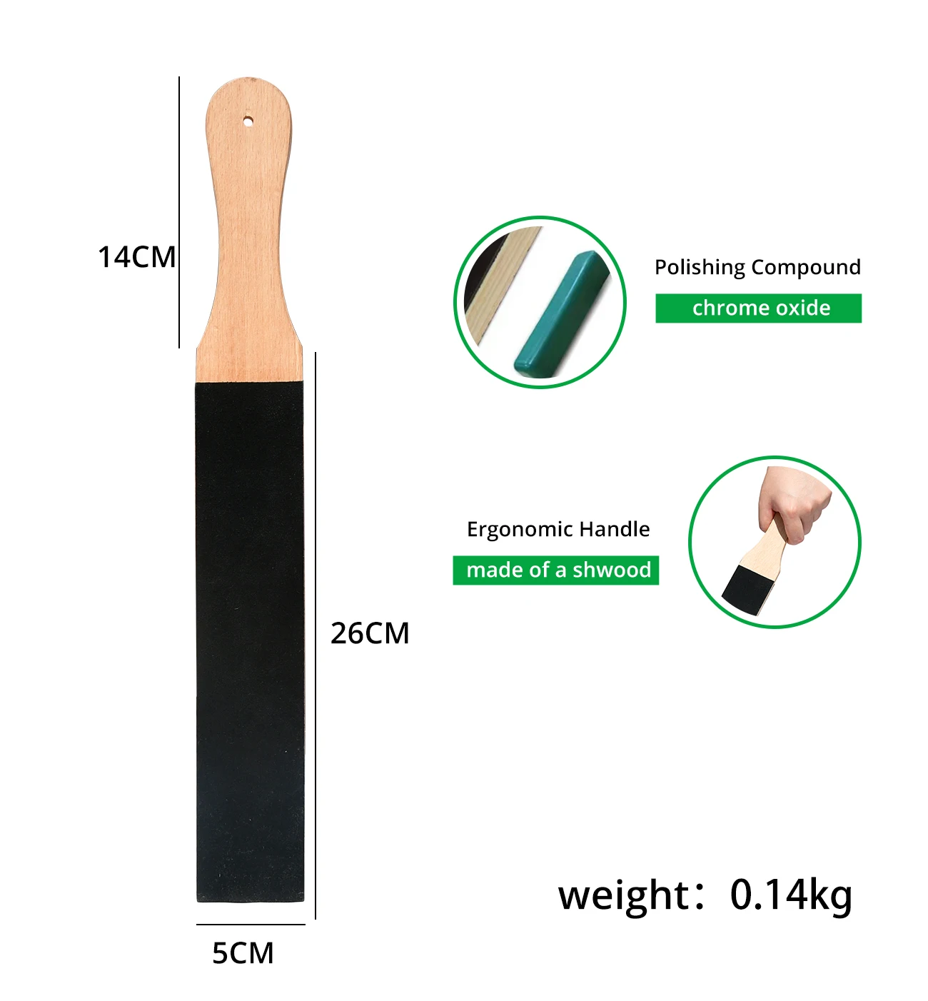 Wholesale Handmade Double Sided Wooden Leather Strop Knife Sharpening Tool With Handle For Home & Kitchen