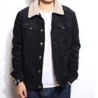 Jacket Male Fashion Fleece Warm Casual Stand Collar Corduroy Men Winter Jacket