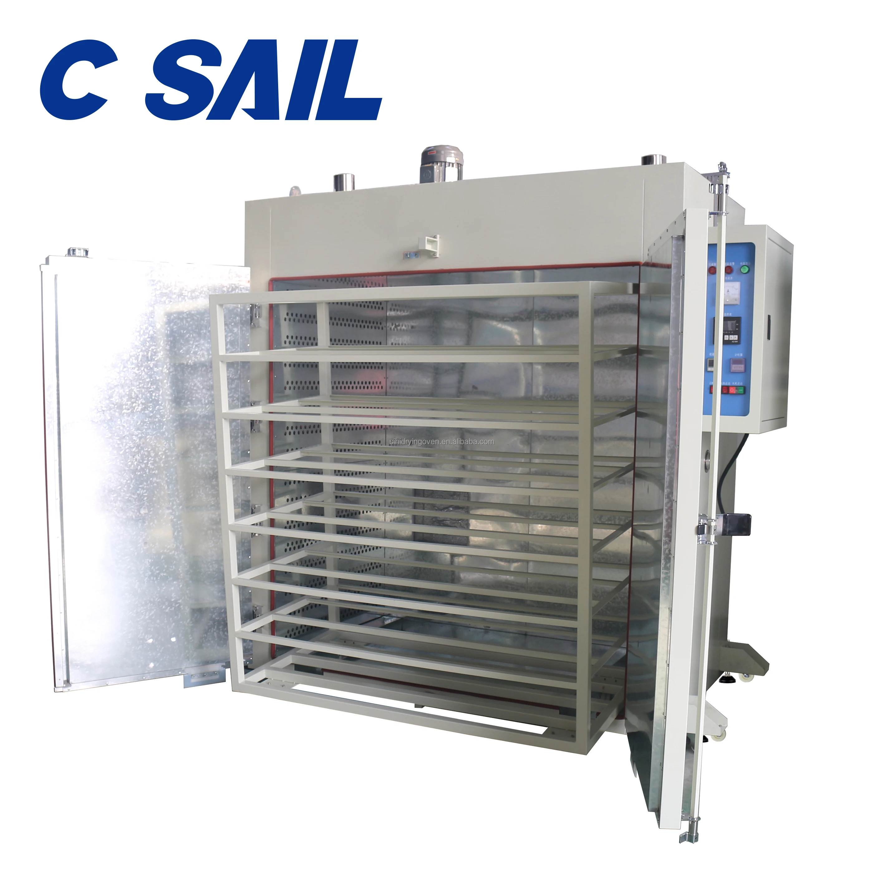 Uniform Heating Temperature Trolley Type Precision Hot Air Drying Machine For Resin Leather Wood Electroplating