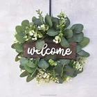 Door Wreath High Quality Wedding Welcome White Artificial Eucalyptus Wreaths Spring Wreaths Door Wreath