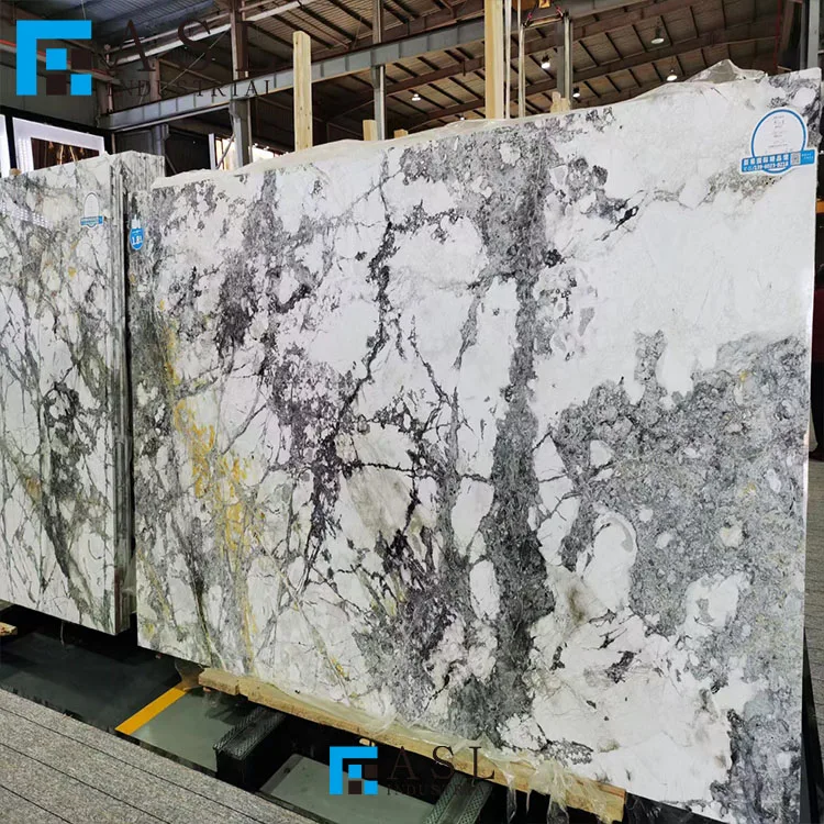 Wholesale invisible grey gold marble slab