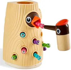 Hot Deals Hungry Woodpecker Catch Worm Toys Magnetic fishing Educational Preschool Toy Games